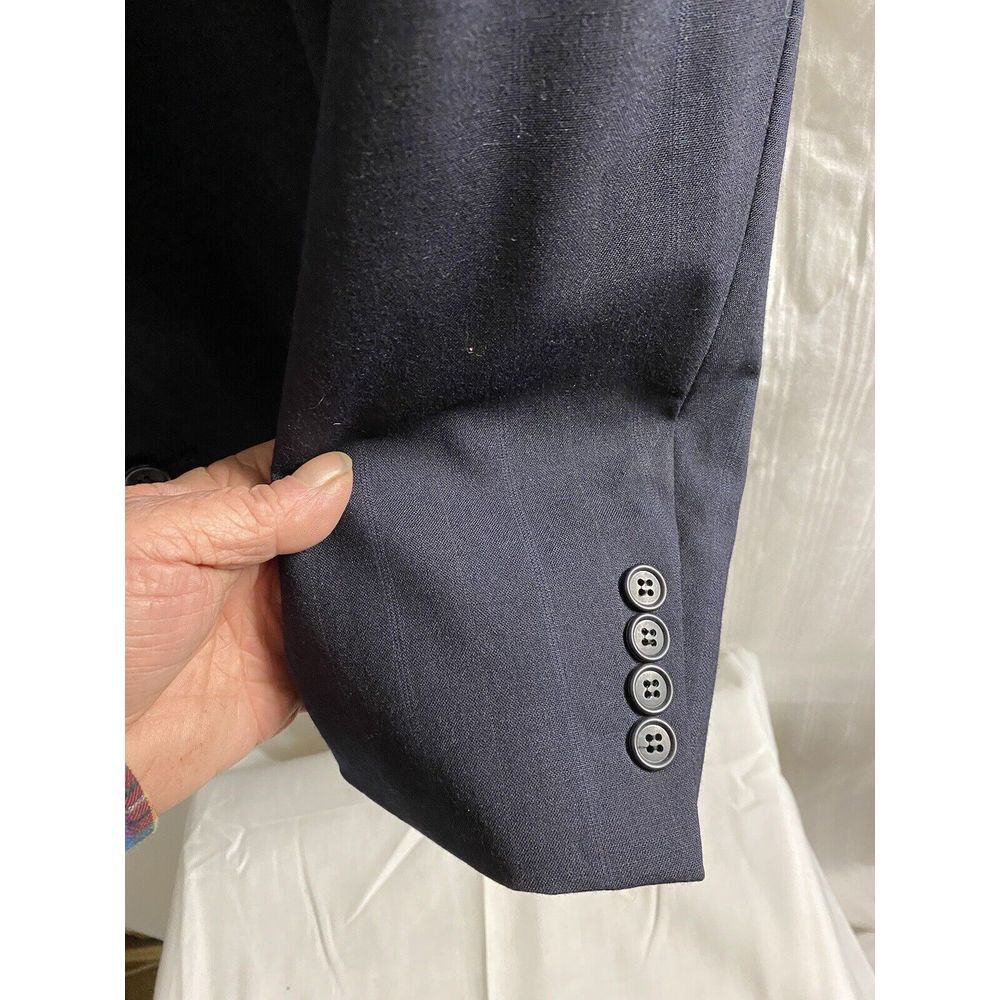 Vintage Cricketeer 2 Piece Suit Black Striped 46R Pants 37x29 Wool USA - Picture 5 of 16